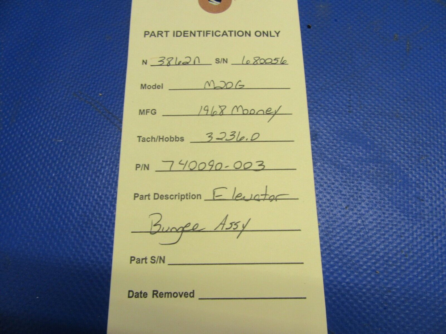 Mooney M20 / M20G Elevator Bungee Assembly P/N 740090-003 (0921-303)