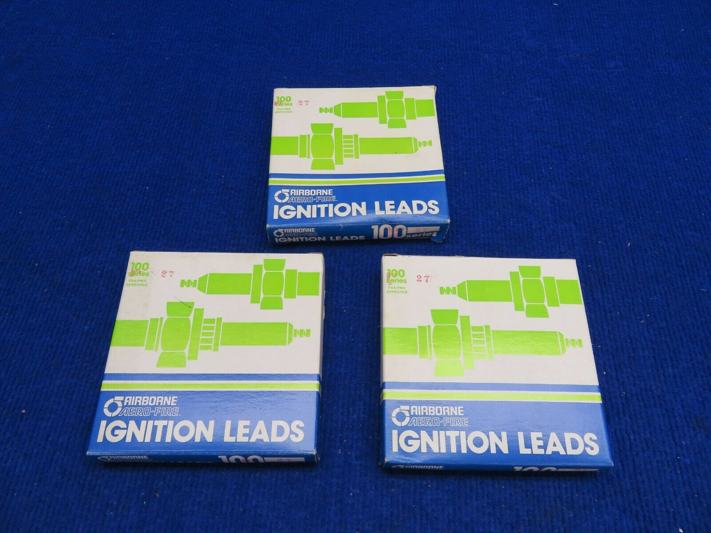 Airborne Ignition Lead LOT OF 3 P/N 100-27 NOS (0122-541)