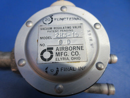 Piper PA-28-236 Dakota Airborne Vacuum Regulating Valve P/N 2H3-19 (0623-209)