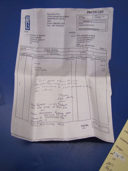 Piper Bolt P/N 693-215 NOS (0417-126)