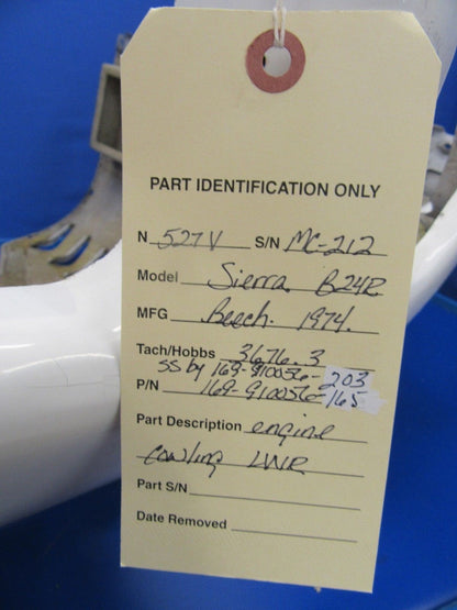 Beech B-24R Sierra Engine Cowling LWR P/N 169-910056-165 (0618-362)