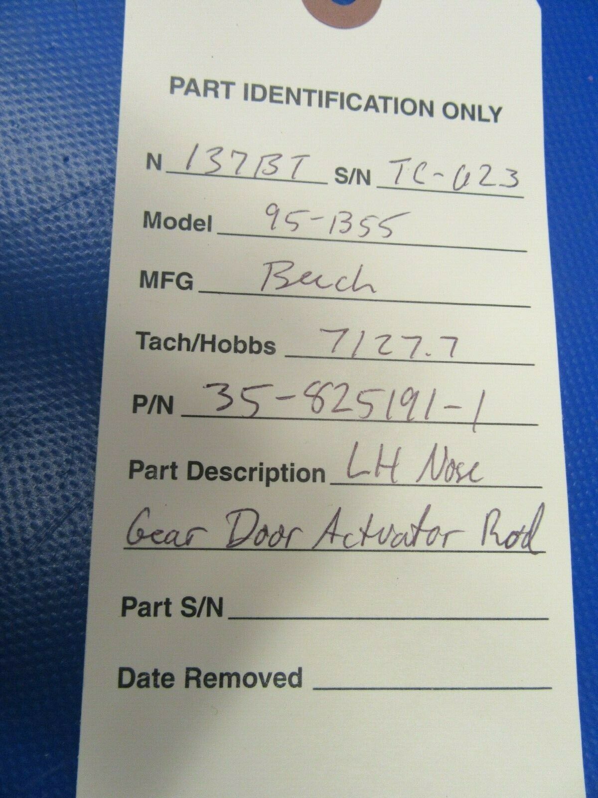 Beech Baron 95-B55 LH Nose Gear Door Actuator Rod Assy P/N 35-825191-1 (0220-281