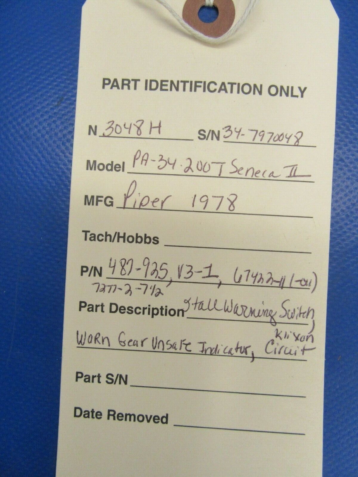 Piper Seneca II Indicator Warn Gear Unsafe, Stall Warn, Klixon 7-1/2 (1119-09)