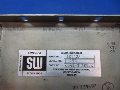 Aerostar 602P Stewart Warner Heat Exchanger P/N 10942A (0623-659)