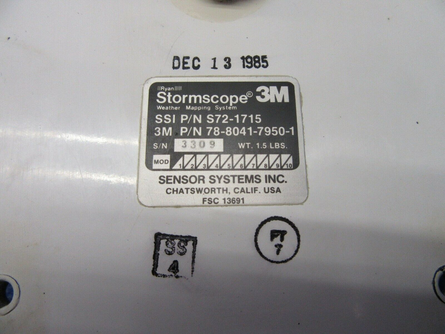 StormScope Weather Mapping System Antenna w/ Bracket P/N S72-1715 (0421-460)
