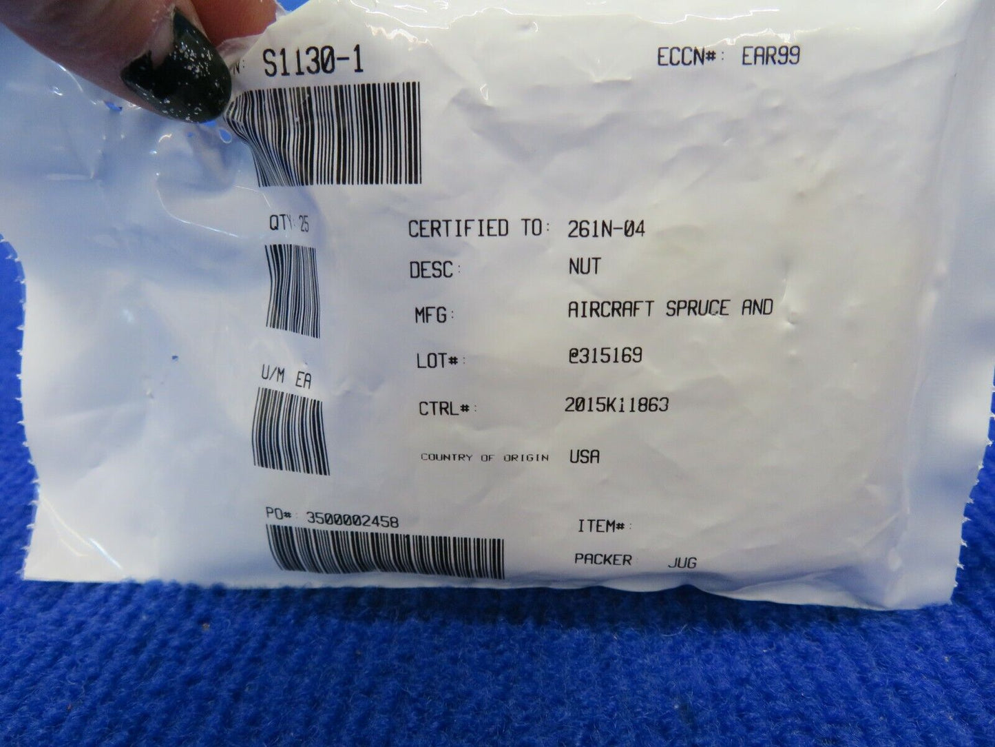 Cessna Nut P/N S1130-1 LOT OF 48 NOS w/ 8130 (0522-59)