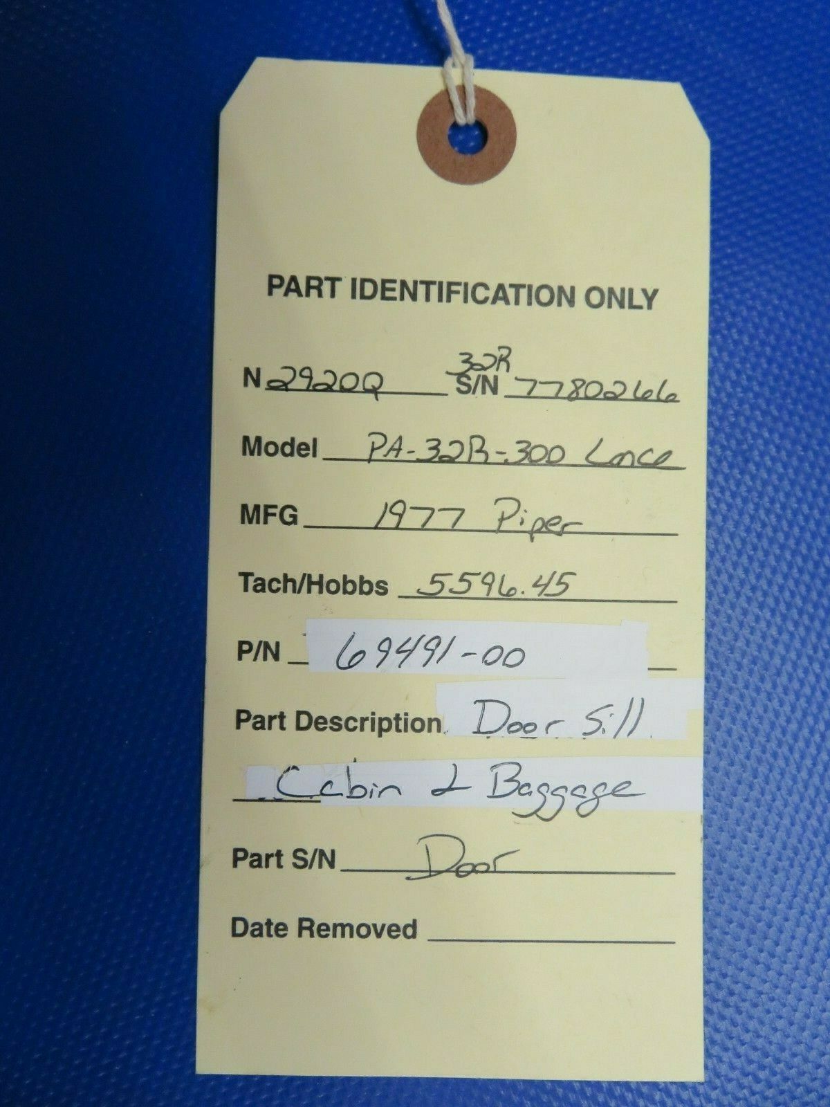 Piper PA-32R-300 Lance Cabin & Baggage Door Sill (0221-104)