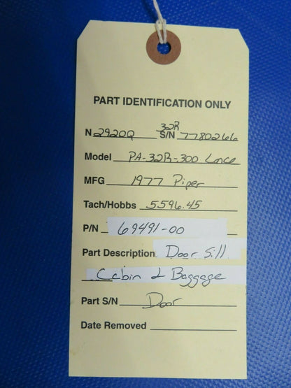 Piper PA-32R-300 Lance Cabin & Baggage Door Sill (0221-104)