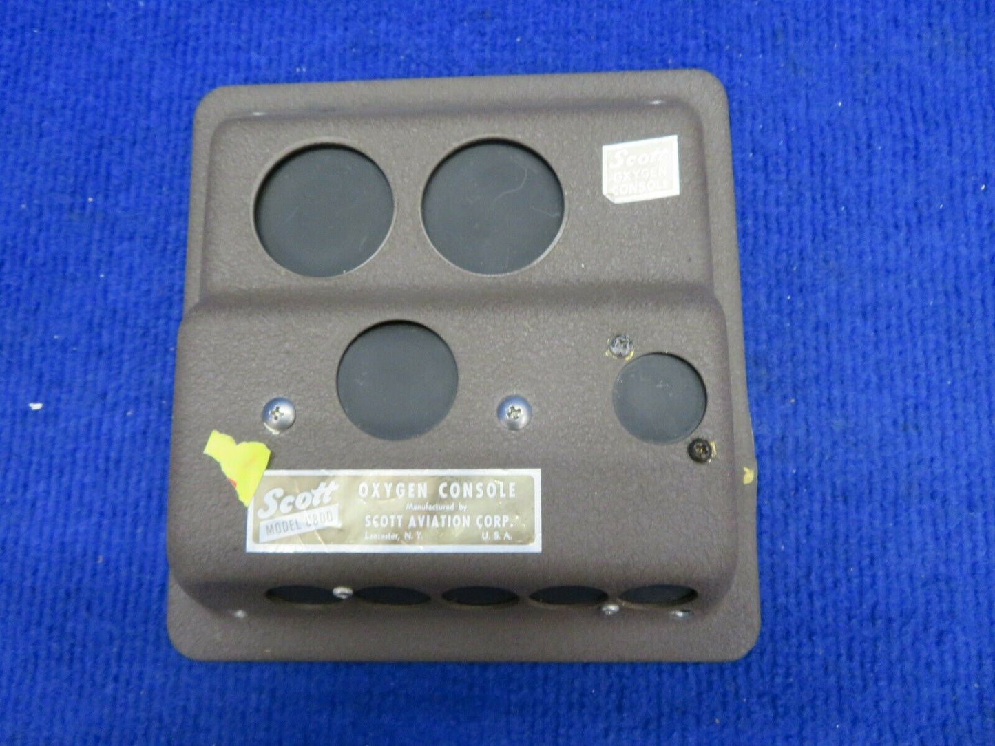 1956 Cessna 310 Scott Aviation Oxygen Console Cover Model 8800 (0422-455)