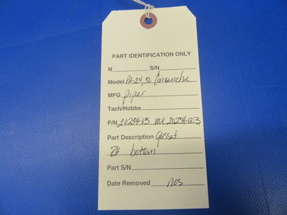 Piper PA-24, 30 Comanche Gusset RH Bottom P/N 20234-03 NOS (0617-149)