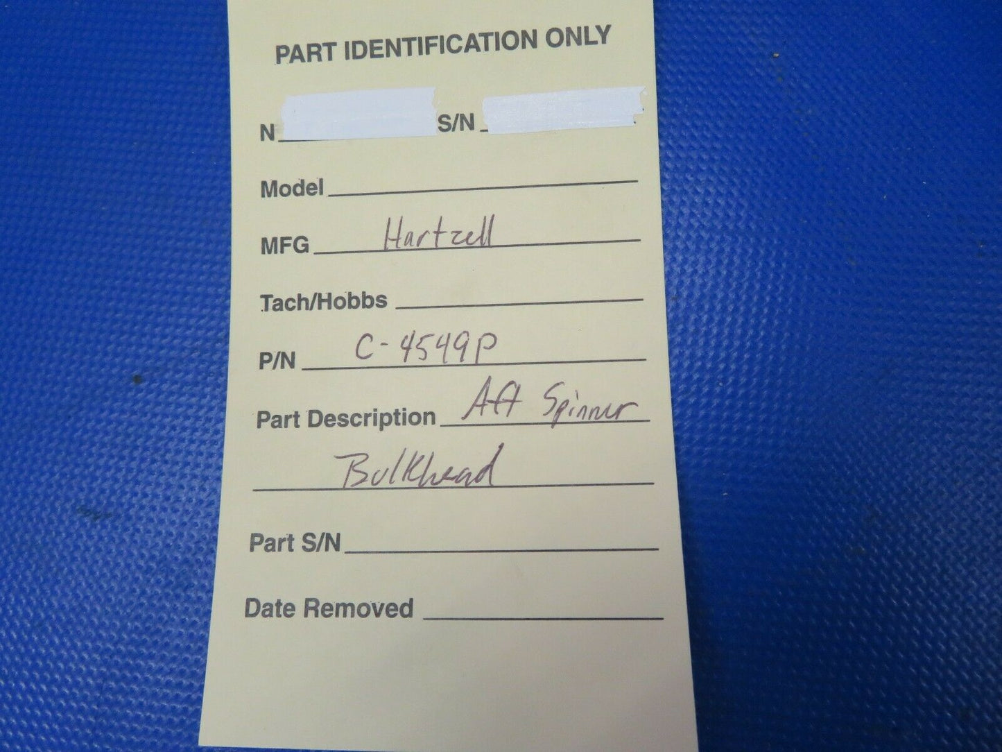 Piper Lance Hartzell Spinner Bulkhead AFT P/N C-4549P (0521-756)