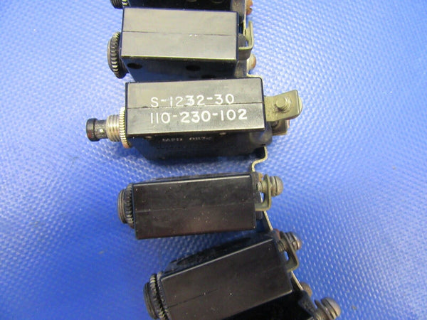 Cessna 177RG Circuit Breaker 5, 10, 15 Amp P/N S-1360-15L, S-13605L (0621-474)