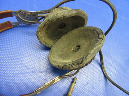 Vintage Aviation Headset WWII Era (LOT OF 3) PARTS or COLLECTIBLE (1021-451)
