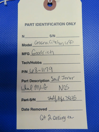 Cessna Citation 680 Goodrich Seal Inner Wheel NLG 68-1179 NOS (1120-27)