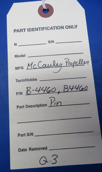 McCauley Threaded Propeller Pin P/N B-4460, B4460 (0523-192)