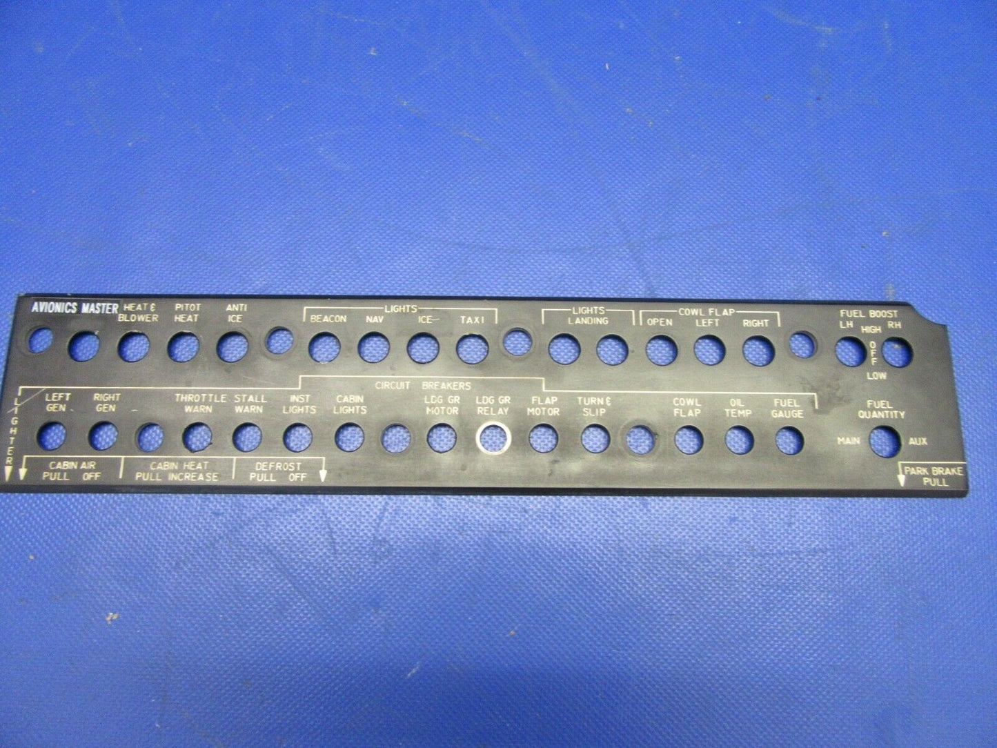 Beech 95-B55 Baron Panel Sub-Panel Edge Lit LH 96-324034-1 (1021-407)