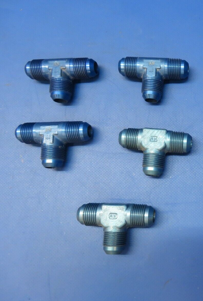Aluminum "T" Fitting P/N AN824-10D LOT OF 5 NOS (1222-312)