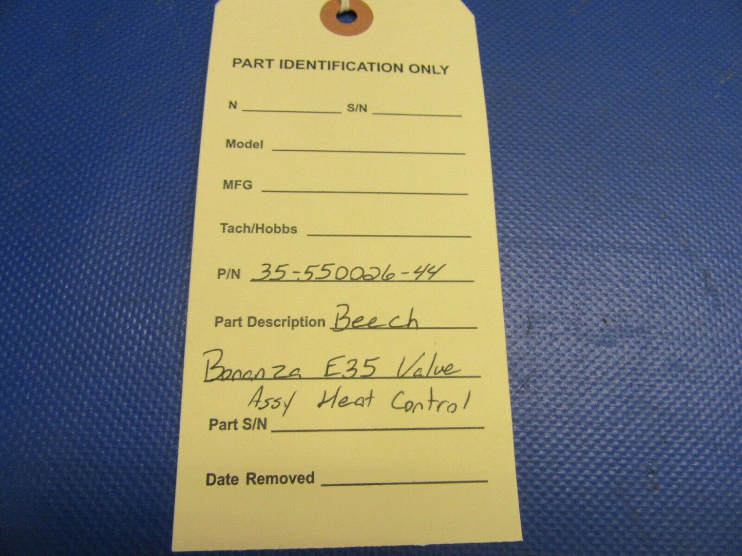 Beech Bonanza E35 Valve Assy Heat Control P/N 35-550026-44 (0821-498)
