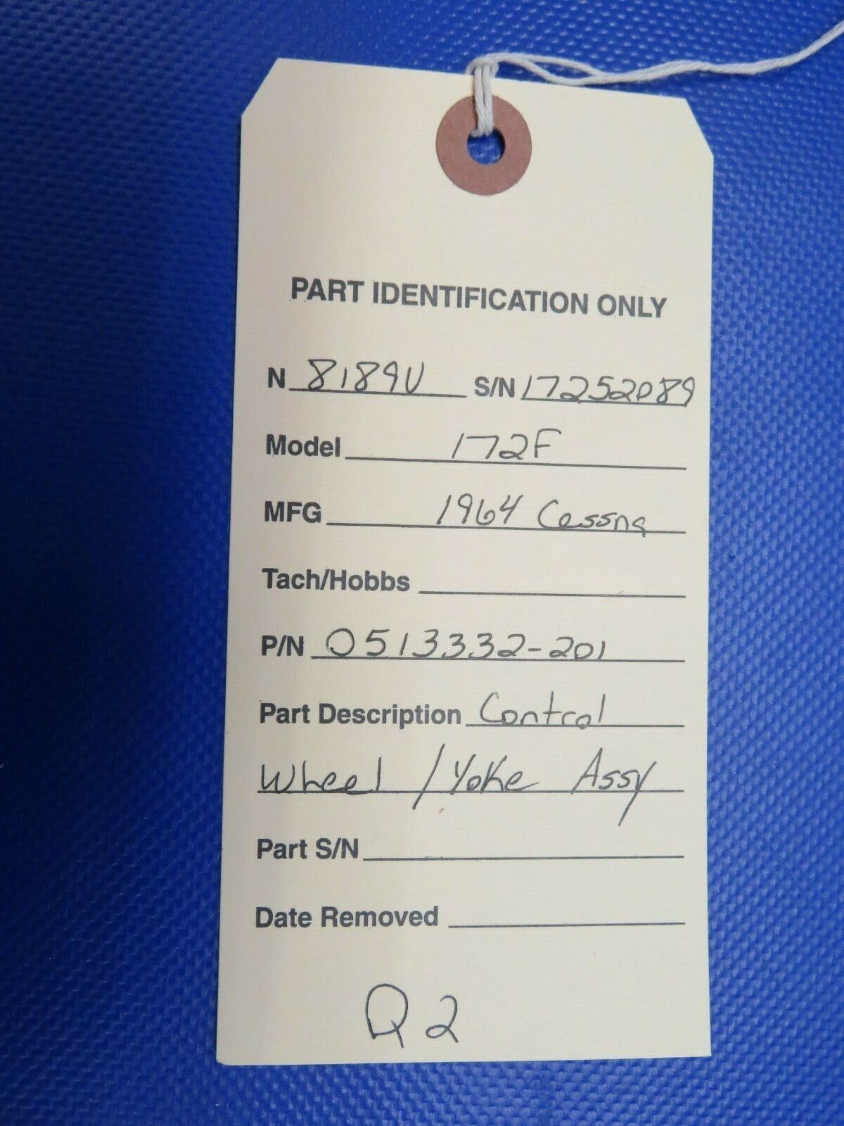 Cessna 172F / 172 Control Wheel / Yoke Assy P/N 0513332-201 (0221-126)