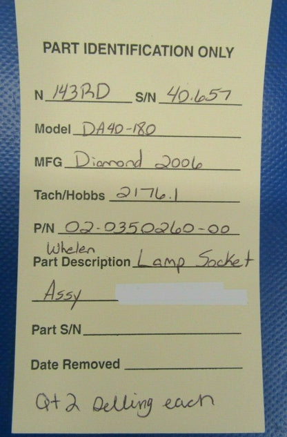 Diamond DA40-180 Whelen NAV and Strobe Light Base P/N 02-0350260-00 (0319-214)