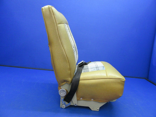 Mooney M20 M20G Pilot / Co-Pilot Seat P/N 140153-503 Leather & Tweed (0921-336)