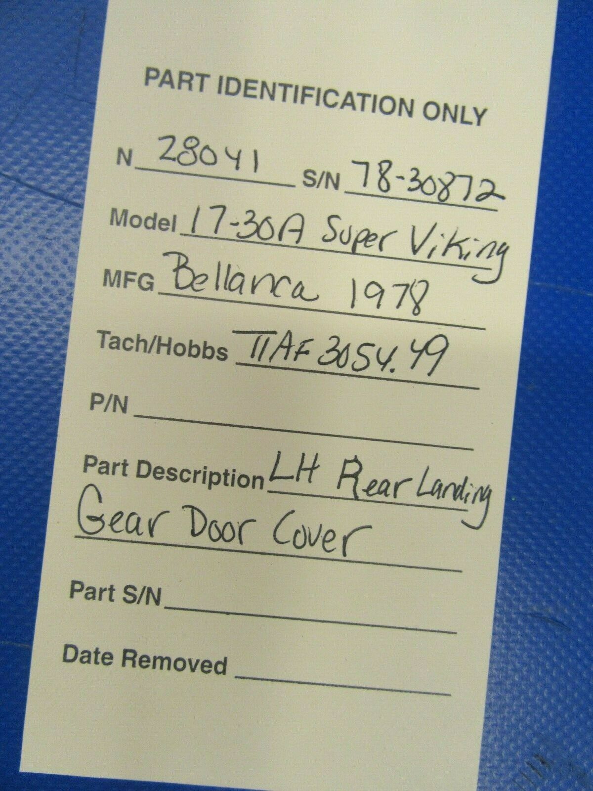 Bellanca 17-30A Super Viking Gear Door Fairing / Cover LH Rear (0819-314)