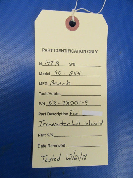 Beech 95, B-55 Fuel Sender LH Inboard P/N 58-380001-9 (1218-388)