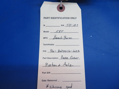 Beech Baron 58P Nose Gear Piston & Axle P/N 96-820016-603 (0223-956)