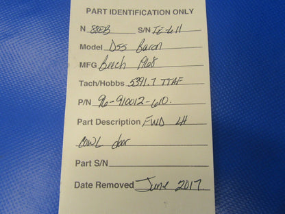 Beech D55 Baron LH FWD Cowl Door P/N 96-910011-183 (0817-08)