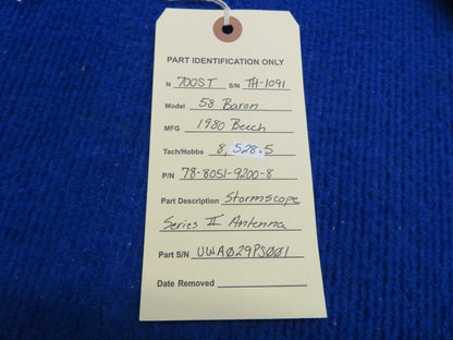 Beech Baron 58 Stormscope Series II Antenna P/N 78-8051-9200-8 (0322-517)