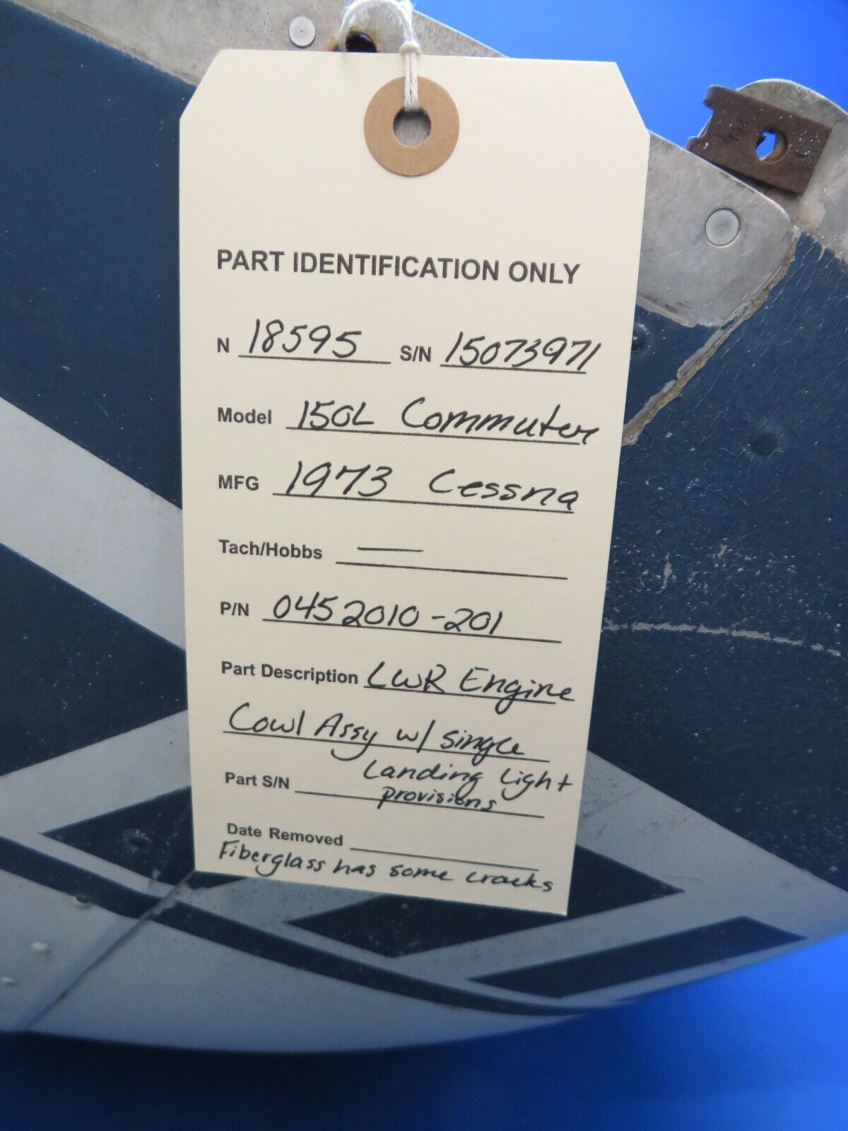 1973 Cessna 150 / 150L LWR Engine Cowl Assy P/N 0452010-201 (0823-512)