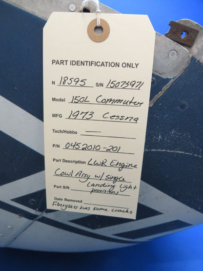 1973 Cessna 150 / 150L LWR Engine Cowl Assy P/N 0452010-201 (0823-512)
