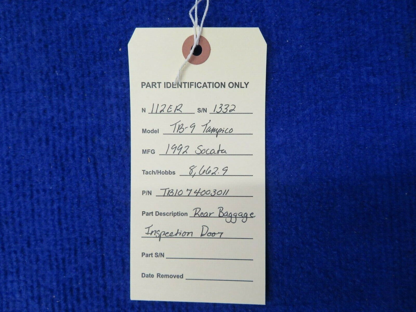 Socata TB-9 Tampico Rear Baggage Inspection Door P/N 74003011 (0522-714)