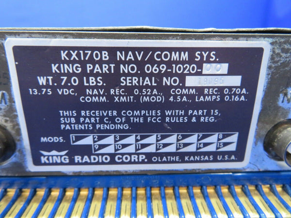 King KX 170B NAV / COMM 14V 069-1020-00 CORE / PARTS (0521-07)