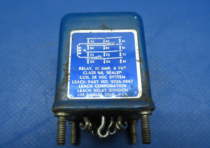 Leach Corp Relay 10 Amp 28v P/N 9224-5847 (0523-143)