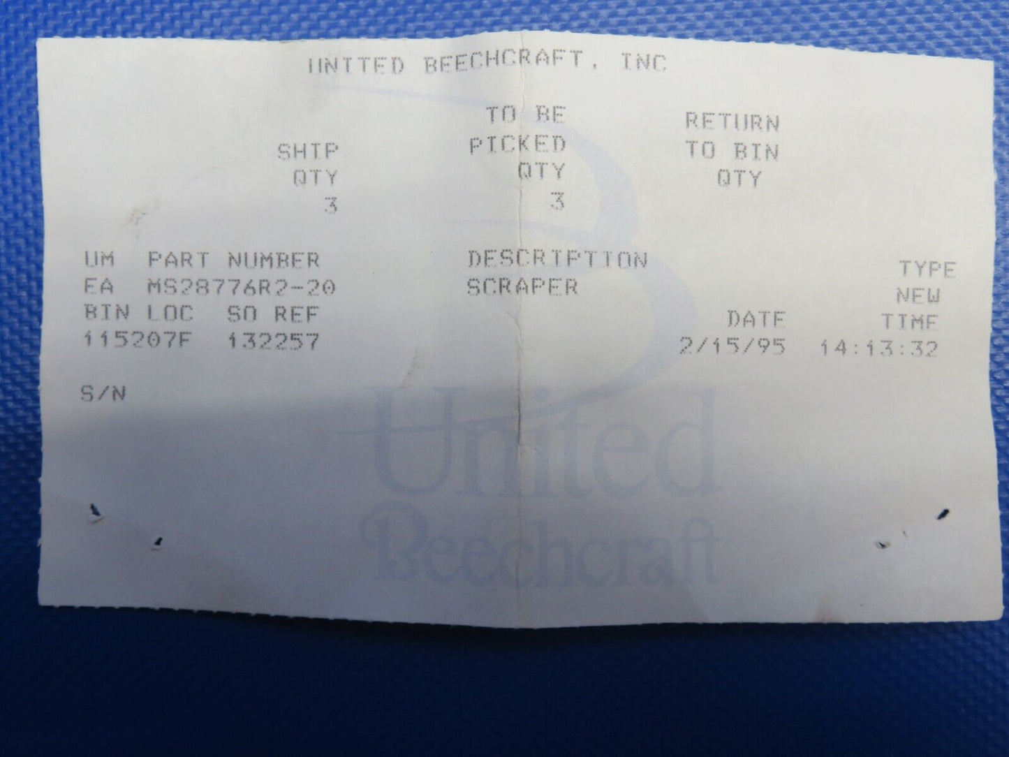 Beechcraft Scraper Ring P/N MS28776R2-20 NOS (1223-1048)