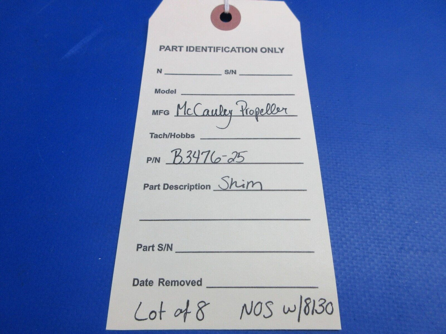 McCauley Threaded Propeller Shim w/8130 LOT OF 8 P/N B3476-25 NOS (0523-441)