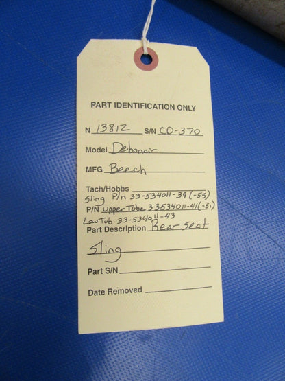 Beech Debonair Rear Seat Sling P/N 33-534011-39 (0119-258)