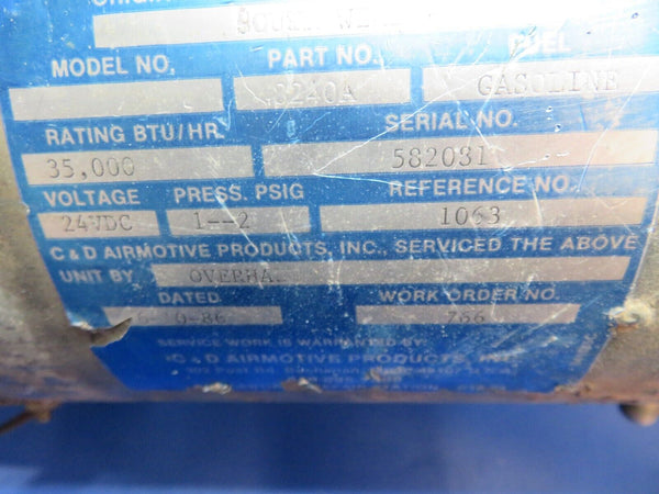 Cessna 310 / 310F South Wind Heater Assy 24v P/N 8240A TESTED (1123-360)