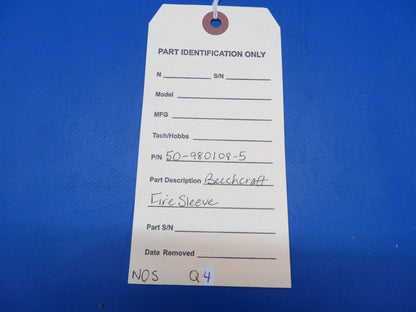 Beech Fire Sleeve P/N 50-980108-5 NOS (1022-336)