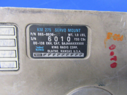 Cessna R182 King KM-275 Roll Servo Mount P/N 065-0030-00 (0817-41)