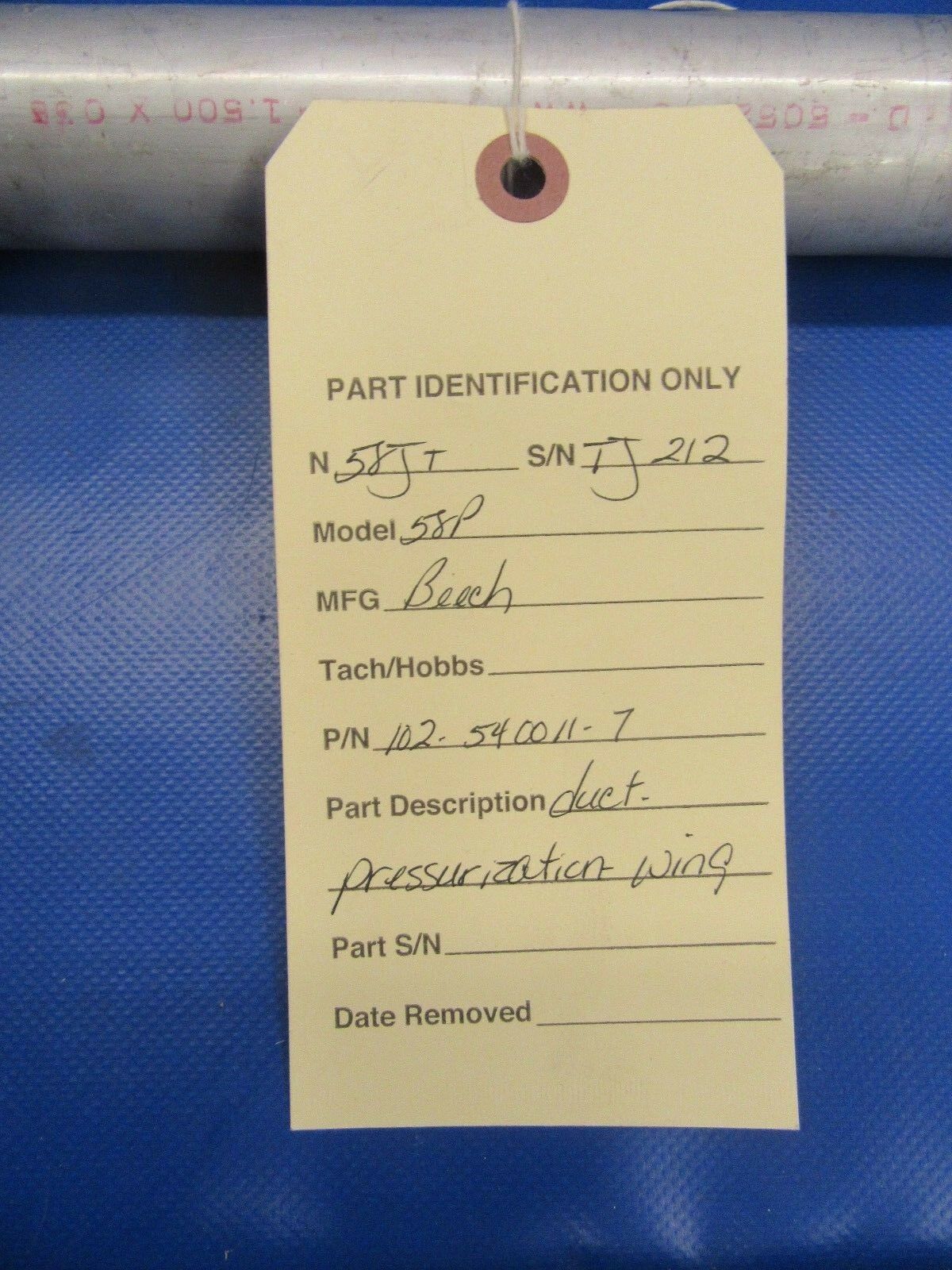 Beech Baron 58P Duct Pressurization Wing P/N 102-540011-7 (0318-216)