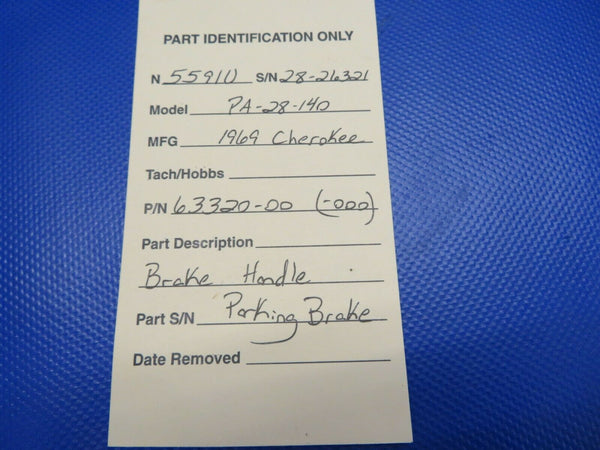 Piper PA-28-140 Brake Handle Parking Brake P/N 63320-00 (1220-380)