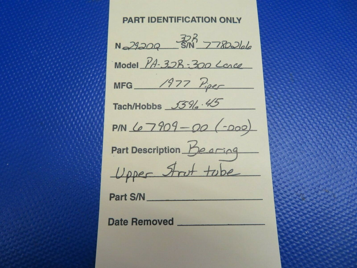 Piper PA-32R-300 Lance Bearing Upper Strut Tube P/N 67909-00 (0121-427)