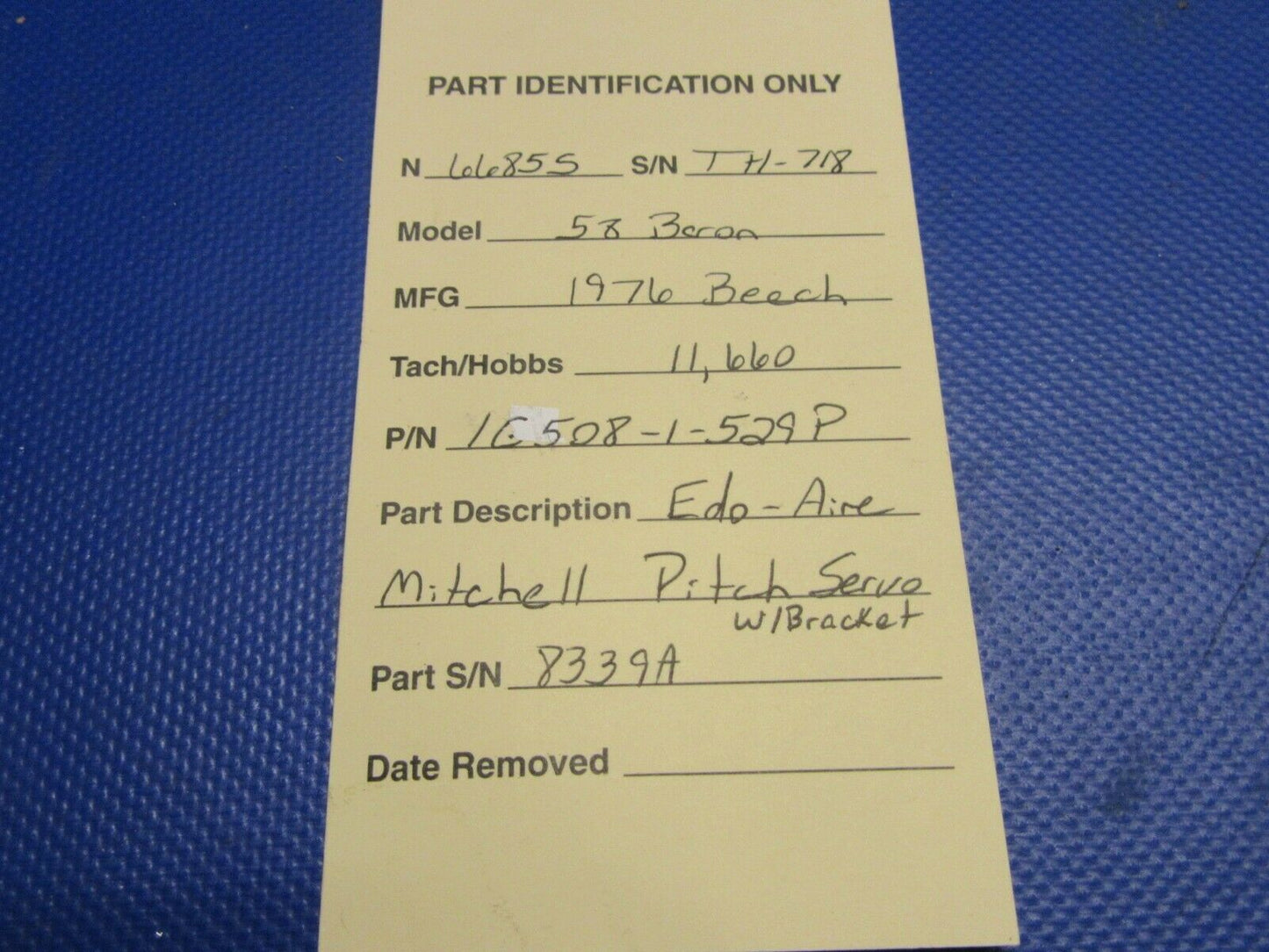 Edo-Aire Mitchell Pitch Servo w / Bracket P/N 1C508-1-529P (0521-484)