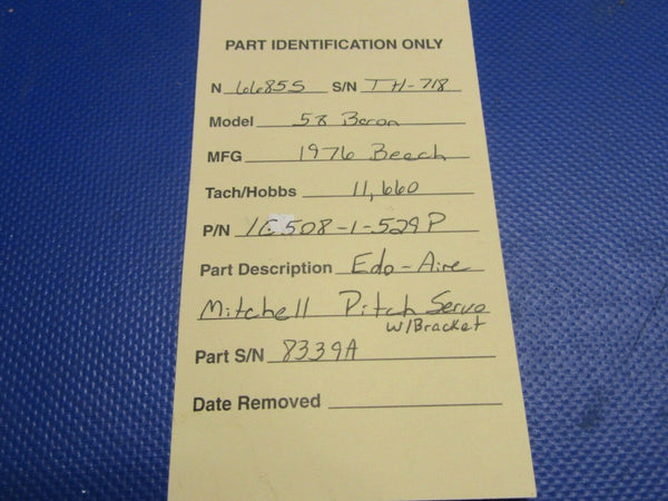 Edo-Aire Mitchell Pitch Servo w / Bracket P/N 1C508-1-529P (0521-484)