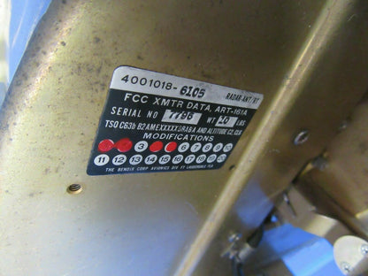 Bendix ART-161A Radar P/N 4001018-6105 Newly Inspected w/ FAA 8130 (1019-423)