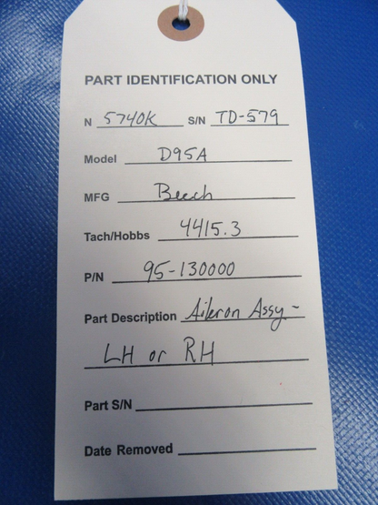 Beech 95 / D95A Travel Air Aileron LH or RH P/N  95-130000 (1223-14)