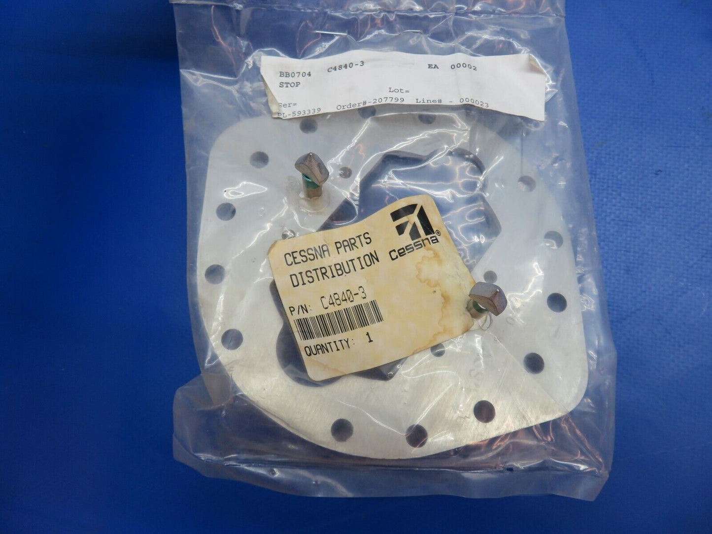 McCauley Threaded Propeller Stop w/ 8130 P/N C4840-3 NOS (0523-610)
