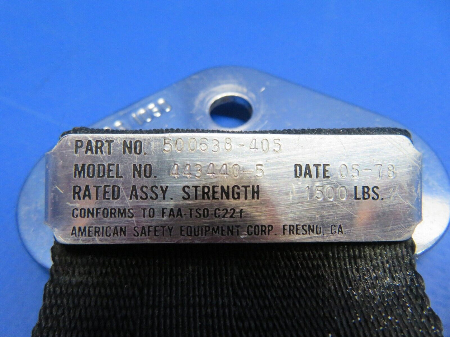 Lake LA-4-200 American Safety Seat Belt P/N 443440-5, 500638-405 (1222-725)